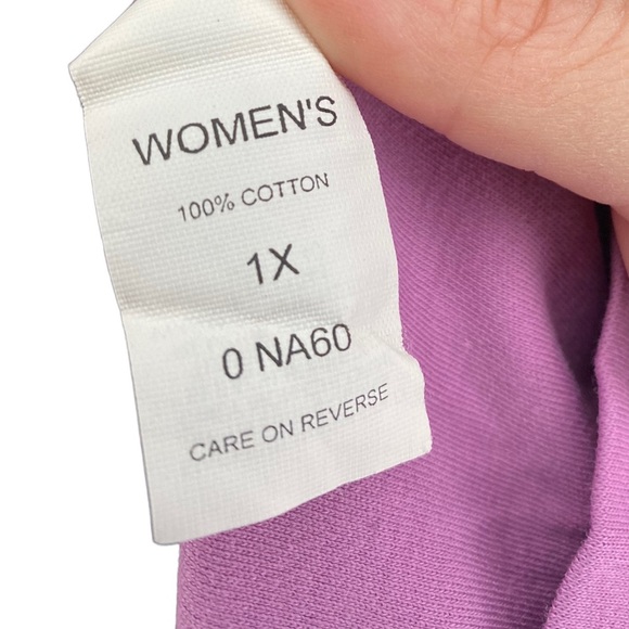 LL Bean long sleeve cotton t-shirt lavender color plus size 1x - Picture 4 of 4